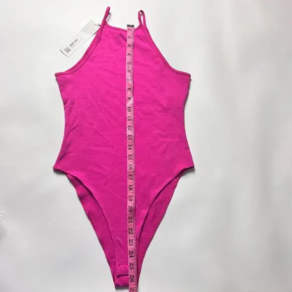 Zara Women's High Neck Pink Thin Strap Bodysuit Sz S - Picture 7 of 14